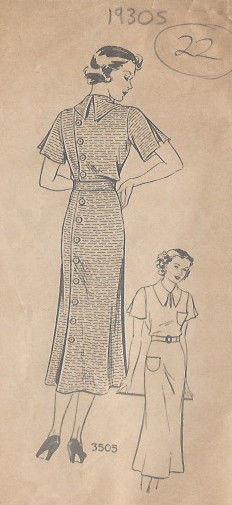 1930s-Vintage-Sewing-Pattern-DRESS-B36-22-251141726320