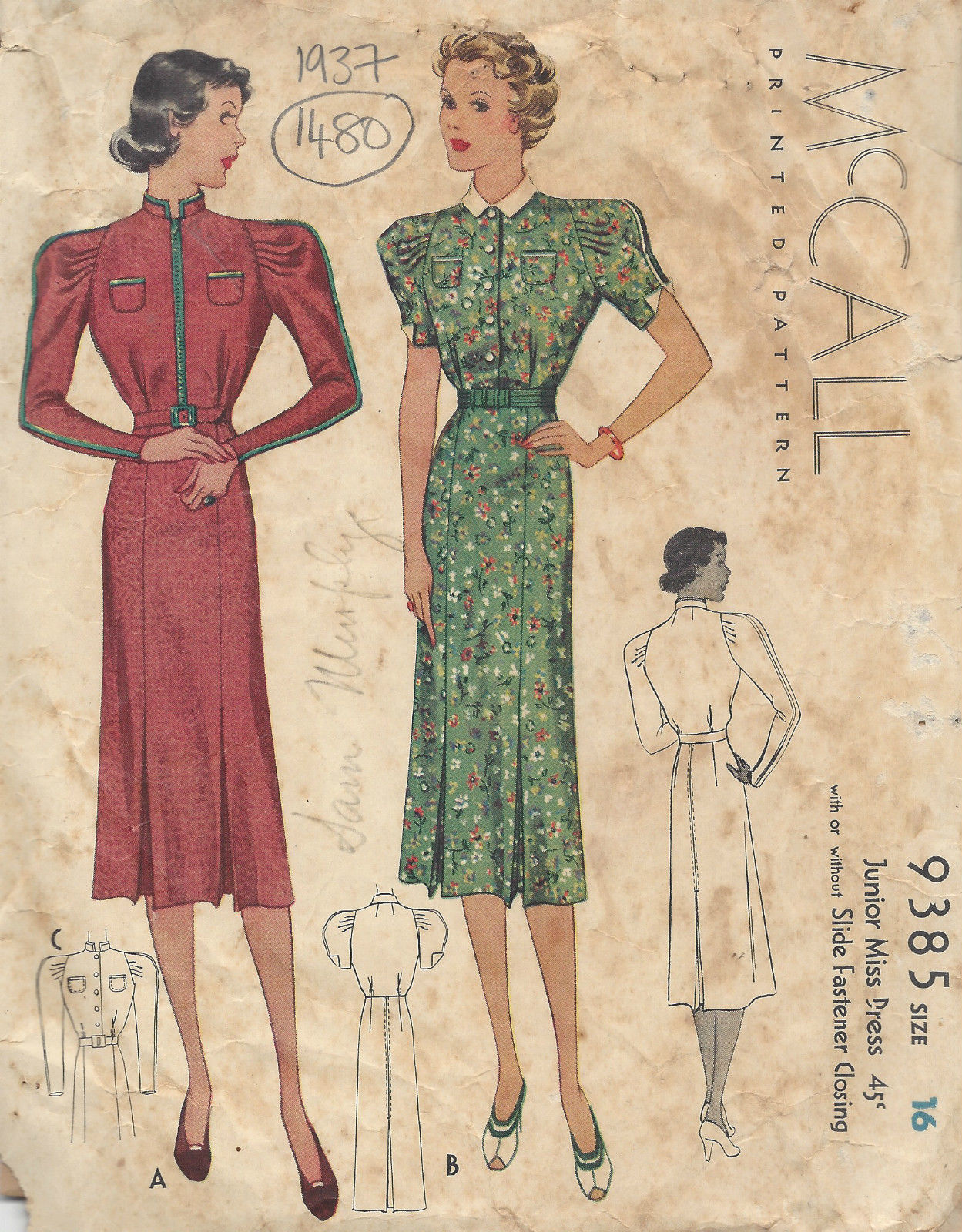 1937-Vintage-Sewing-Pattern-B34-DRESS-1480-262013252421