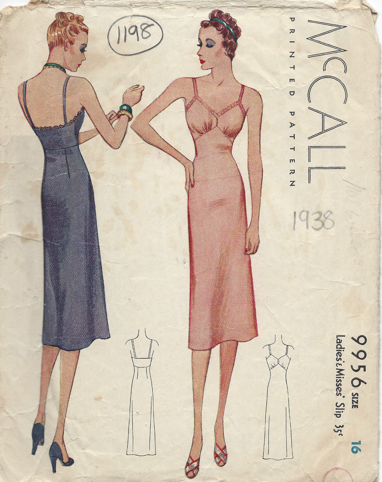 1938-Vintage-Sewing-Pattern-B34-SLIP-1198-261448567385