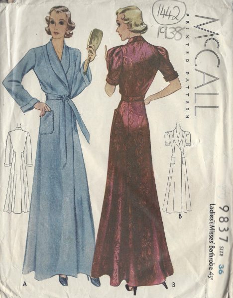 1938-Vintage-Sewing-Pattern-B36-BATHROBE-DRESSING-GOWN-1442-262398369787-468x600
