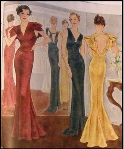 1939-Vintage-Sewing-Pattern-B36-EVENING-DRESS-R955-251263756714-2
