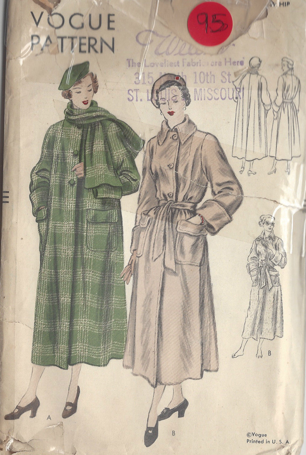 1940s-Vintage-VOGUE-Sewing-Pattern-B36-COAT-95-251173705113