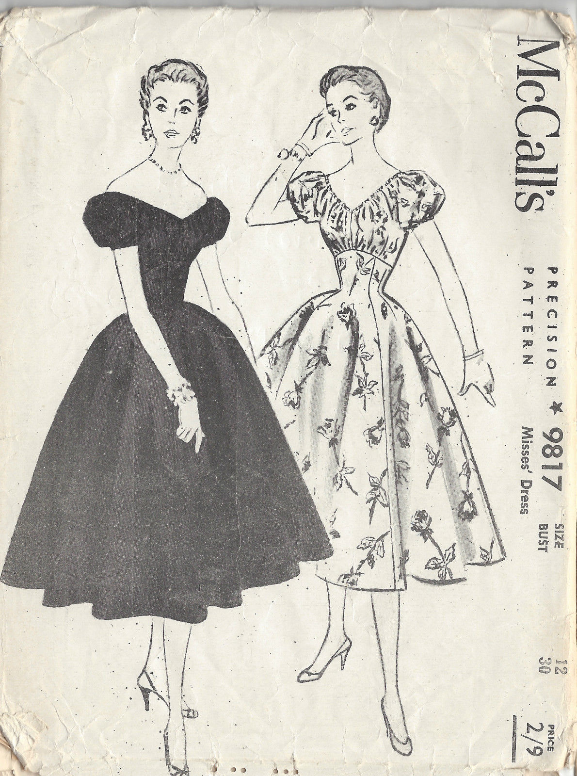 1950s-Vintage-Sewing-Pattern-B30-DRESS-1221-261449378968-2