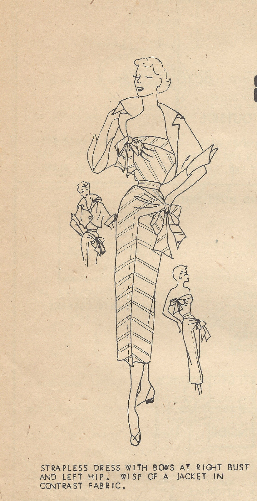 1950s-Vintage-Sewing-Pattern-B32-DRESS-JACKET-R777-By-Modes-Royale-261156850684-2