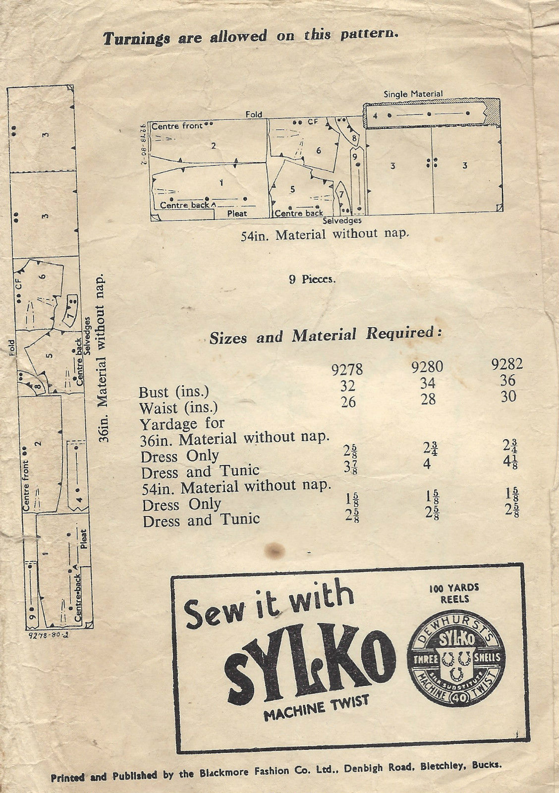 1950s-Vintage-Sewing-Pattern-B34-DRESS-1015-261225041888-2