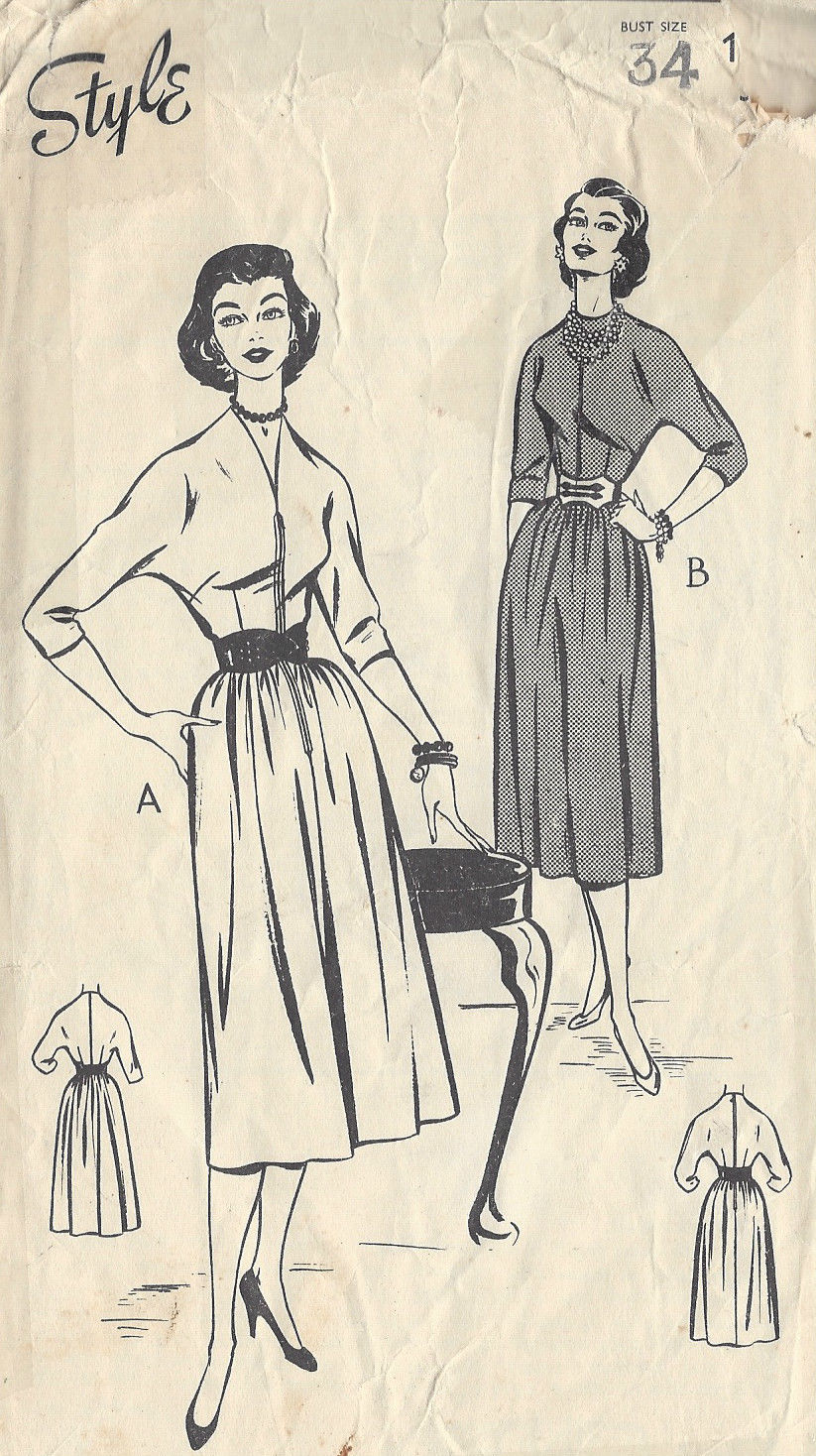 1950s-Vintage-Sewing-Pattern-B34-DRESS-R768-251229066848