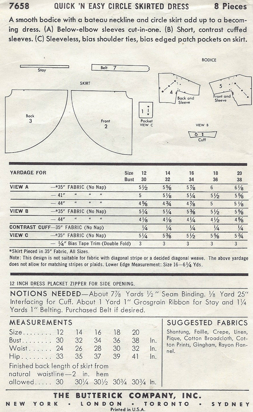 1950s-Vintage-Sewing-Pattern-DRESS-B34-R73-251144840339-2