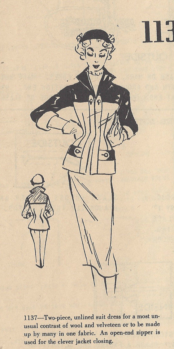 1950s-Vintage-Sewing-Pattern-TWO-PIECE-SUIT-B32-R657-By-Modes-Royale-251177166324