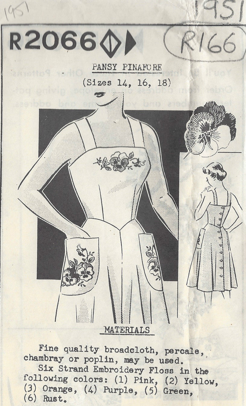 1951-Vintage-Sewing-Pattern-B32-34-36-PINAFORE-DRESS-TRANSFER-R166-251163967873