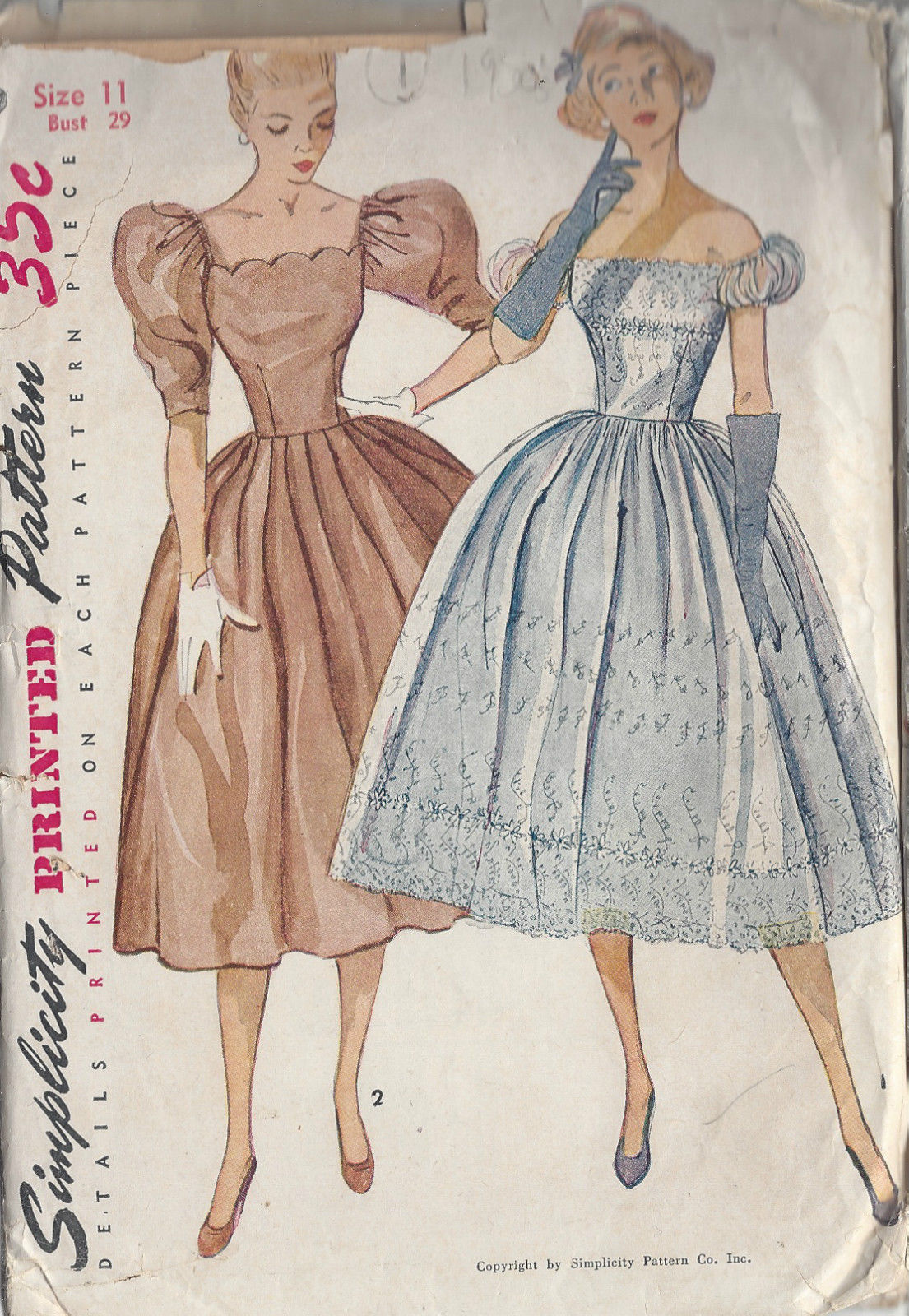 1952-Vintage-Sewing-Pattern-B29-DRESS-R714-251174325152