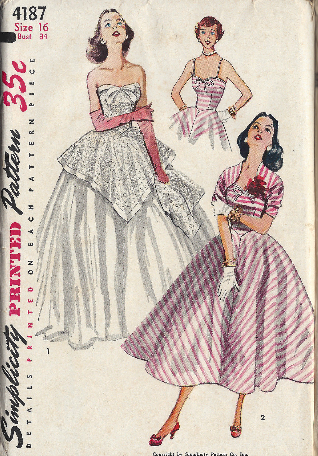 1952-Vintage-Sewing-Pattern-B34-EVENING-DAY-DRESS-JACKET-1223-251511136129