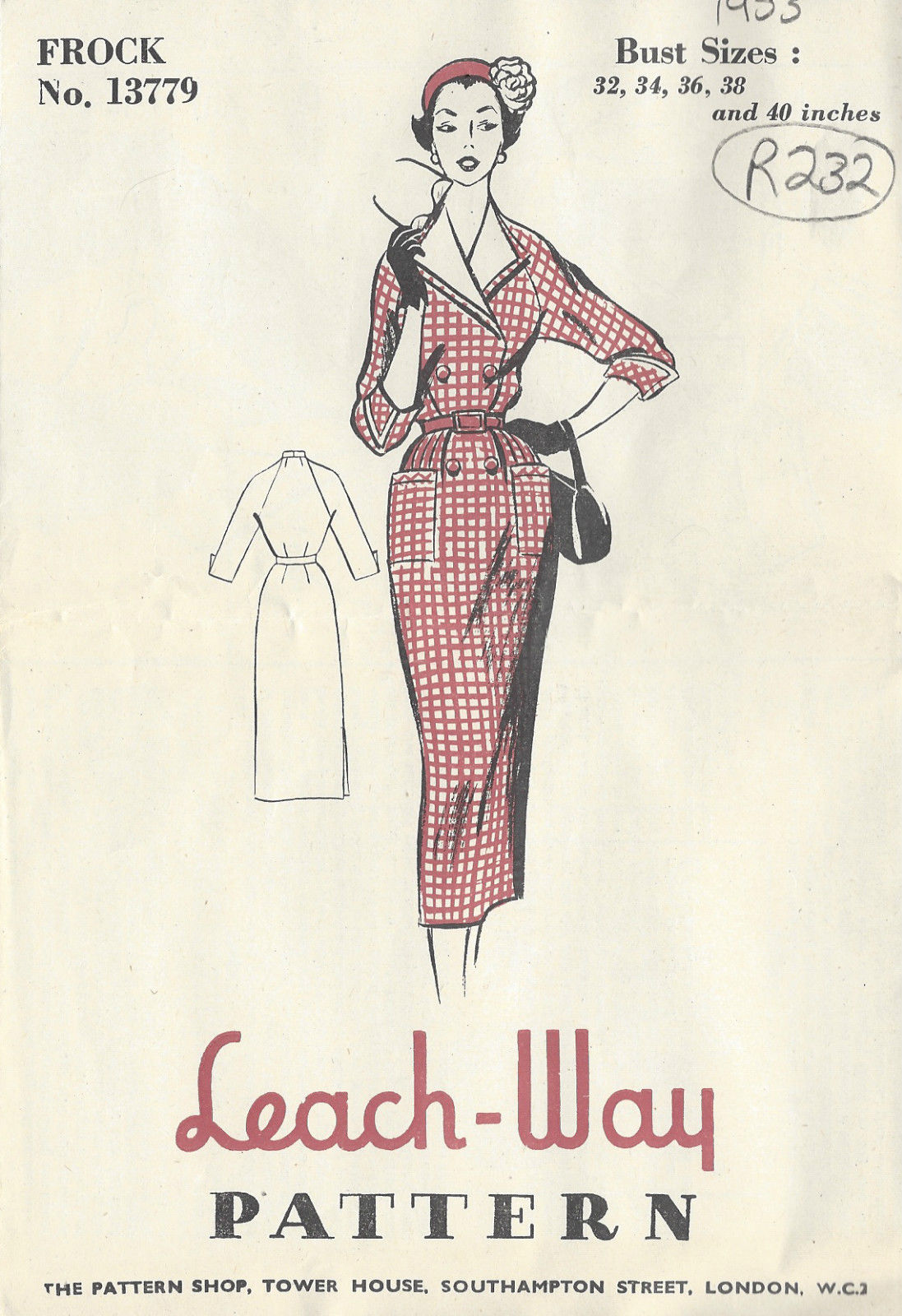 1953-Vintage-Sewing-Pattern-B34-DRESS-R232-251164522030