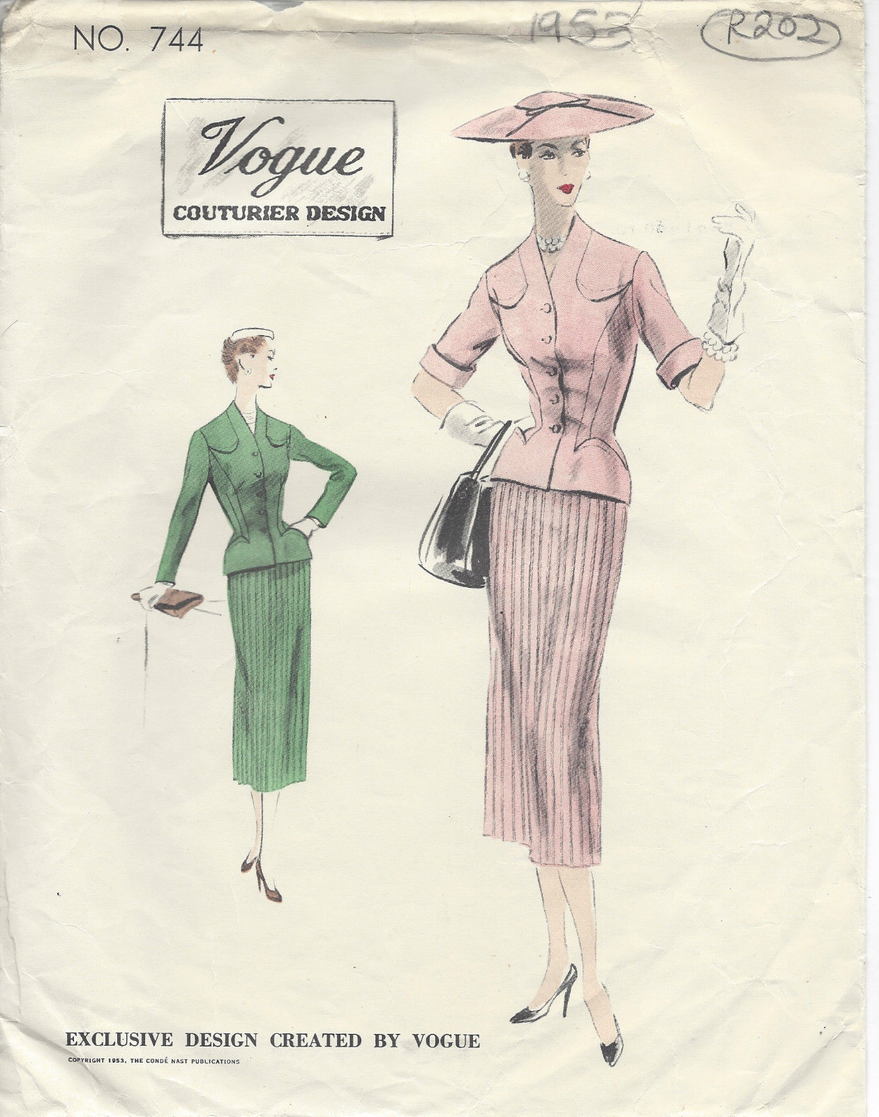 1953-Vintage-VOGUE-Sewing-Pattern-B32-JACKETBLOUSE-SUITDRESS-R202-251164548922