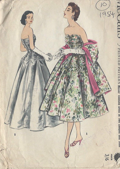 1954-Vintage-Sewing-Pattern-DRESS-B36-S-18-10-251141655342