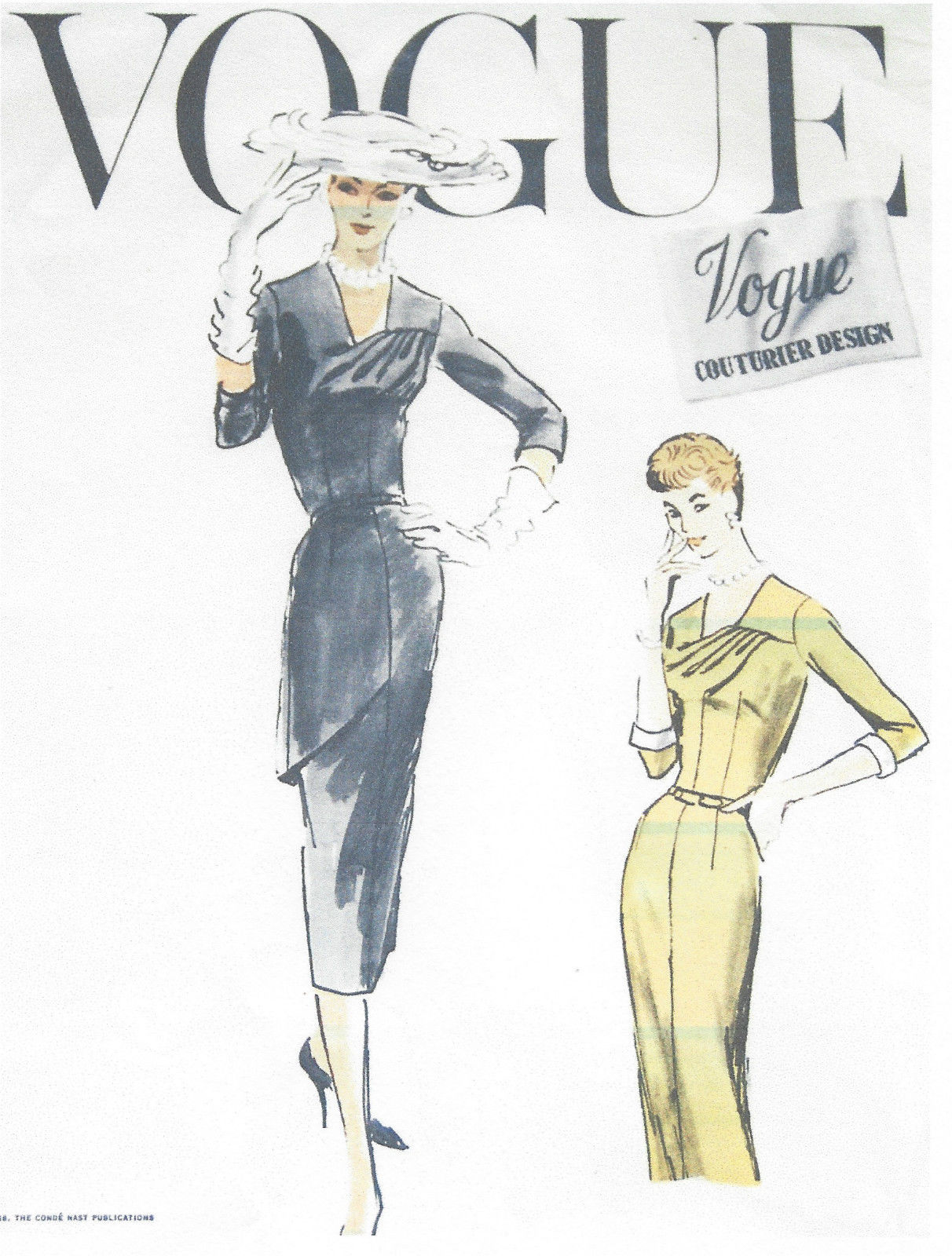 1956-Vintage-VOGUE-Sewing-Pattern-B40-DRESS-1117-251353438604