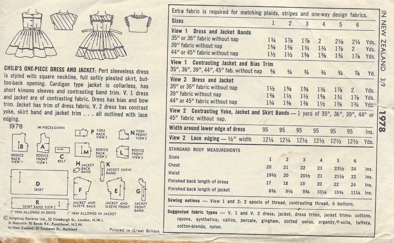 1957-Childrens-Vintage-Sewing-Pattern-S6-C24-DRESS-JACKET-C10-252457569546-2