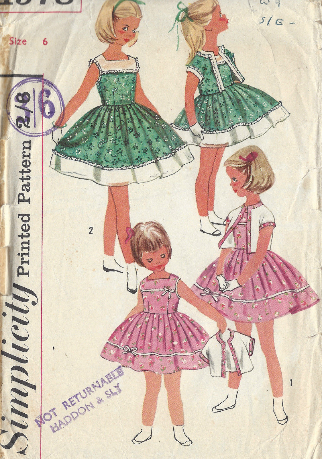1957-Childrens-Vintage-Sewing-Pattern-S6-C24-DRESS-JACKET-C10-252457569546