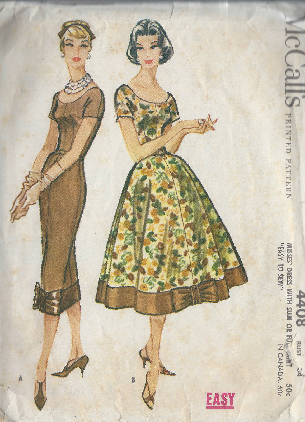 1957-Vintage-Sewing-Pattern-B34-DRESS-1245-251536473579