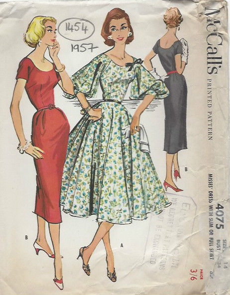 1957-Vintage-Sewing-Pattern-B34-DRESS-1454-252020748560