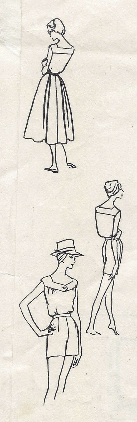 1957-Vintage-VOGUE-Sewing-Pattern-B34-BLOUSE-SKIRT-SHORTS-1207-261449207576-2