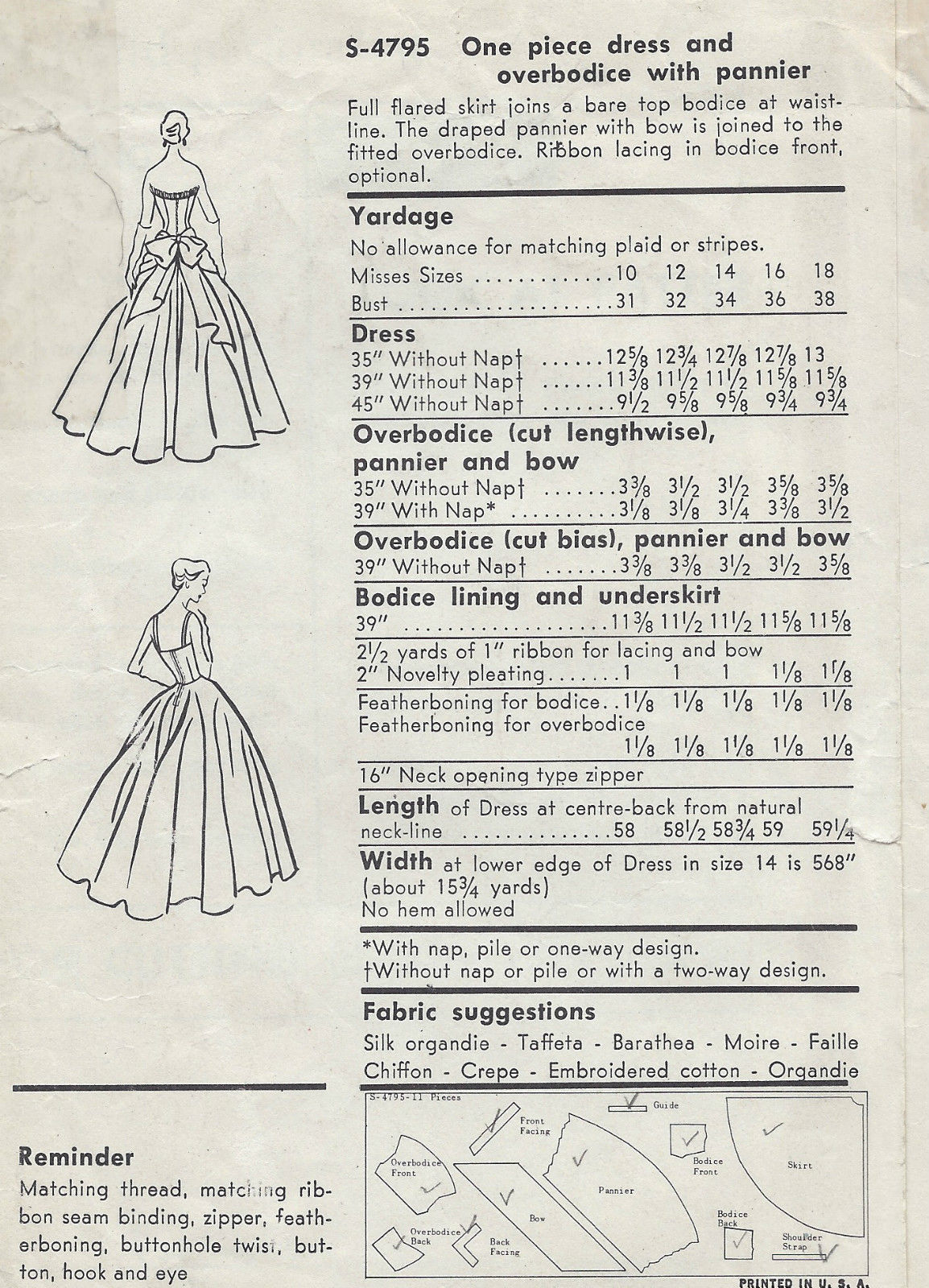 1957-Vintage-VOGUE-Sewing-Pattern-DRESS-B31-R562-261823422878-2