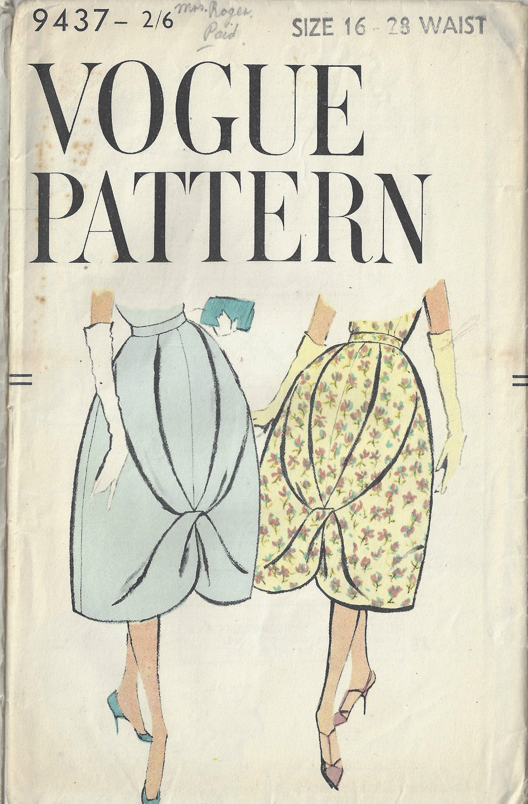 1958-Vintage-VOGUE-Sewing-Pattern-W28-SKIRT-1591-252331514232