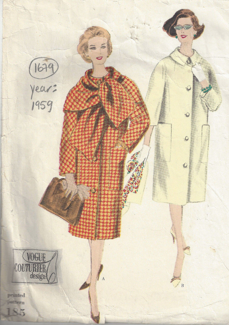 1959-Vintage-VOGUE-Sewing-Pattern-B34-COAT-1679-252451853079