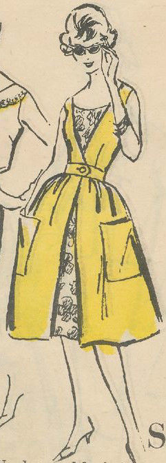 1960-Vintage-VOGUE-Sewing-Pattern-B36-DRESS-REDINGOTE-1654-262447977479-3