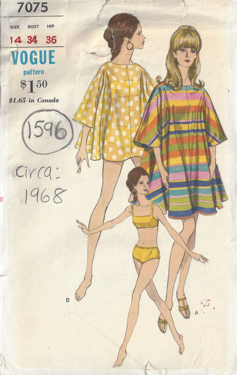 1960s-Vintage-VOGUE-Sewing-Pattern-B34-COVER-UP-SWIM-SUIT-1596RR-252847102414