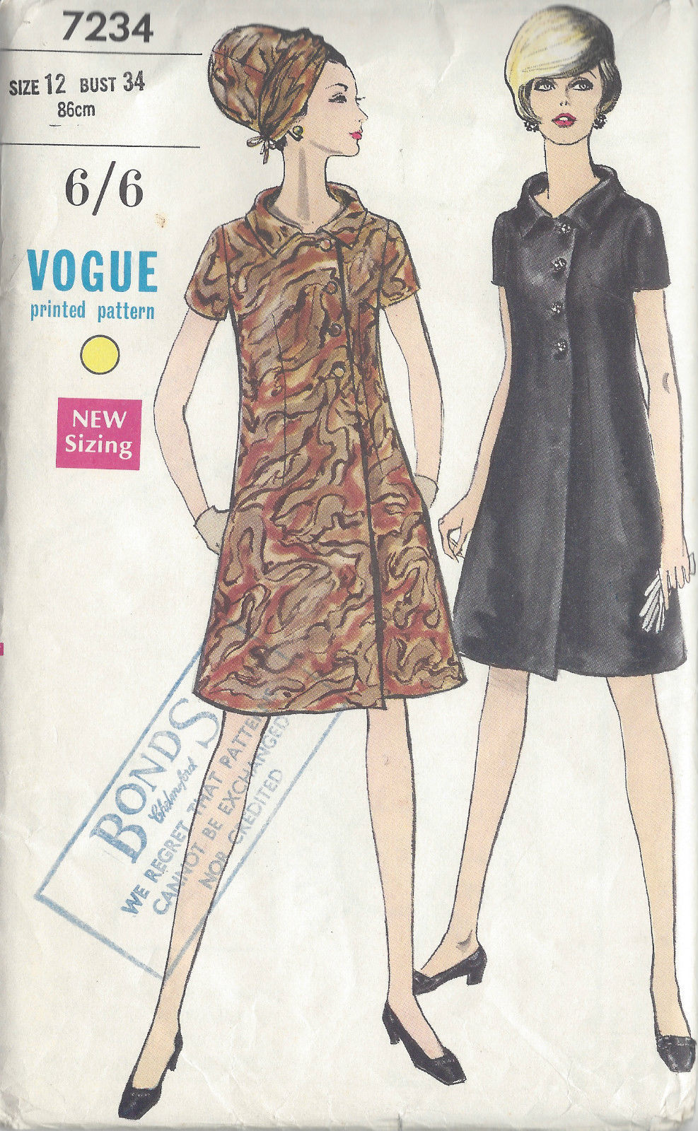 1960s-Vintage-VOGUE-Sewing-Pattern-B34-DRESS-1067-261274717169