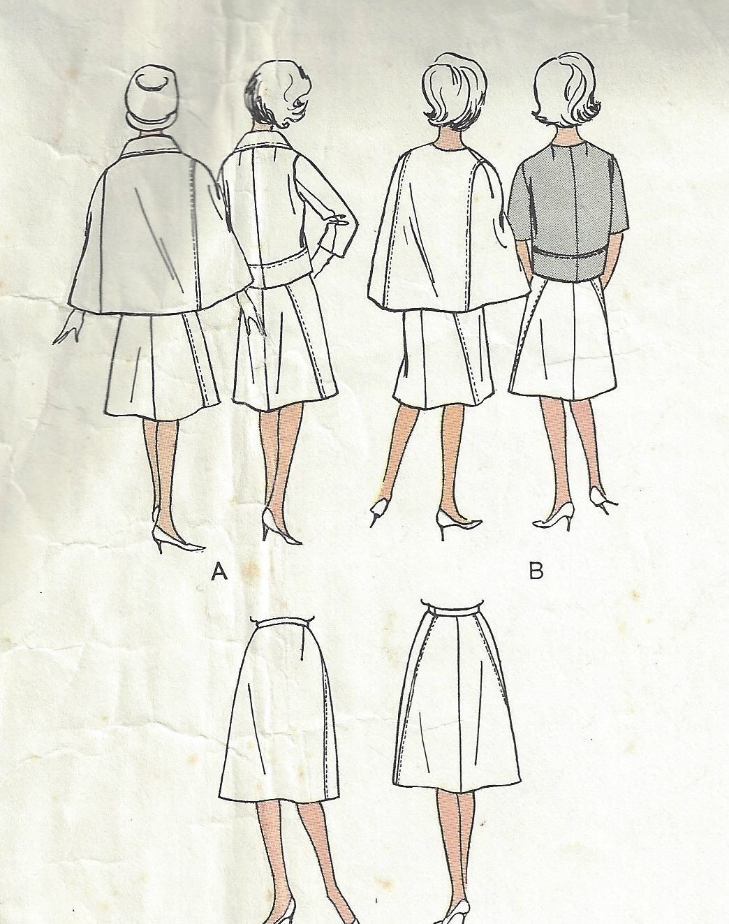 1960s-Vintage-VOGUE-Sewing-Pattern-B36-SUIT-SKIRT-JACKET-CAPE-1560-JEAN-DESSES-252208824812-3