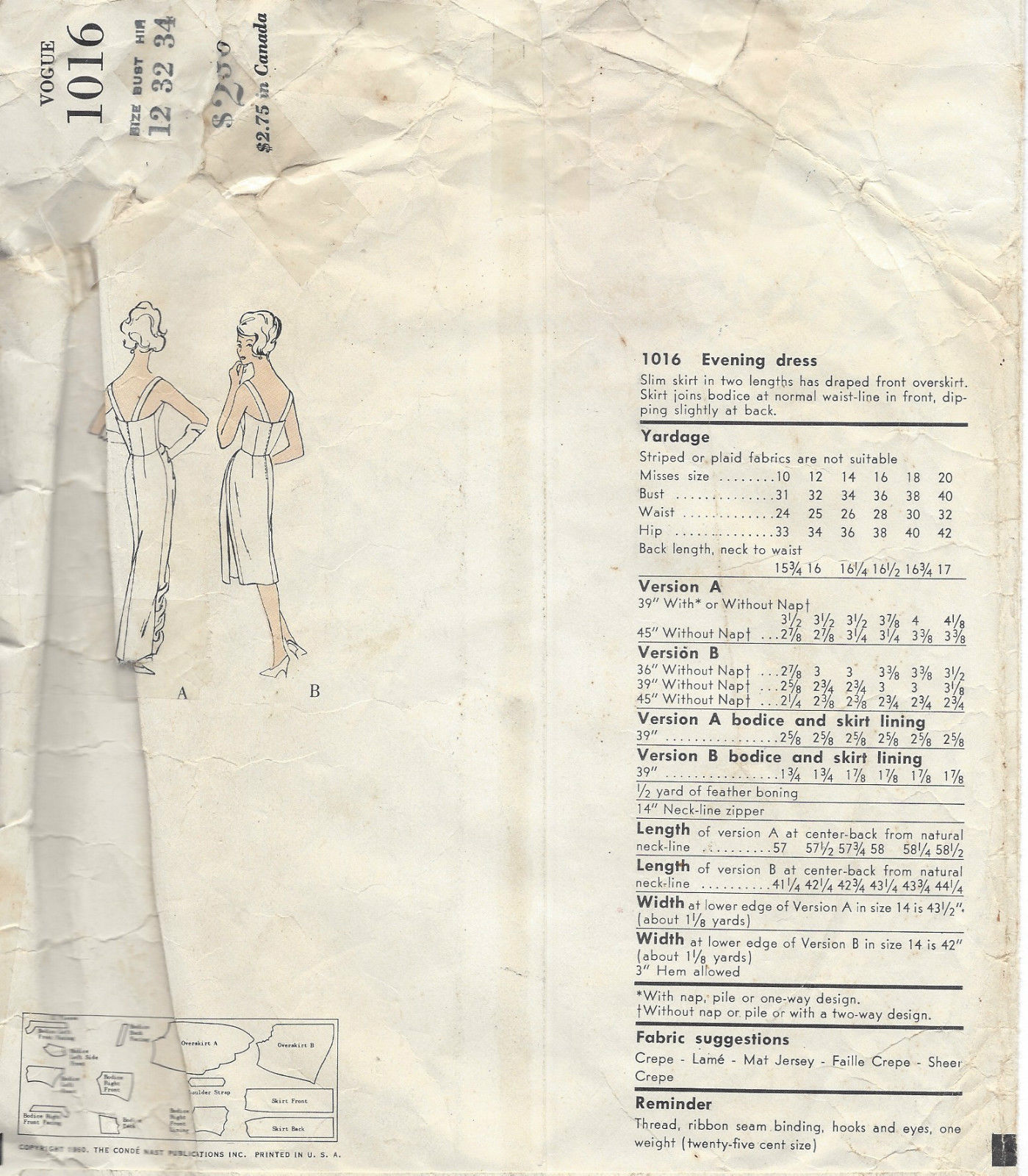 1960s-Vintage-VOGUE-Sewing-Pattern-DRESS-B32-R495-251142522051-2