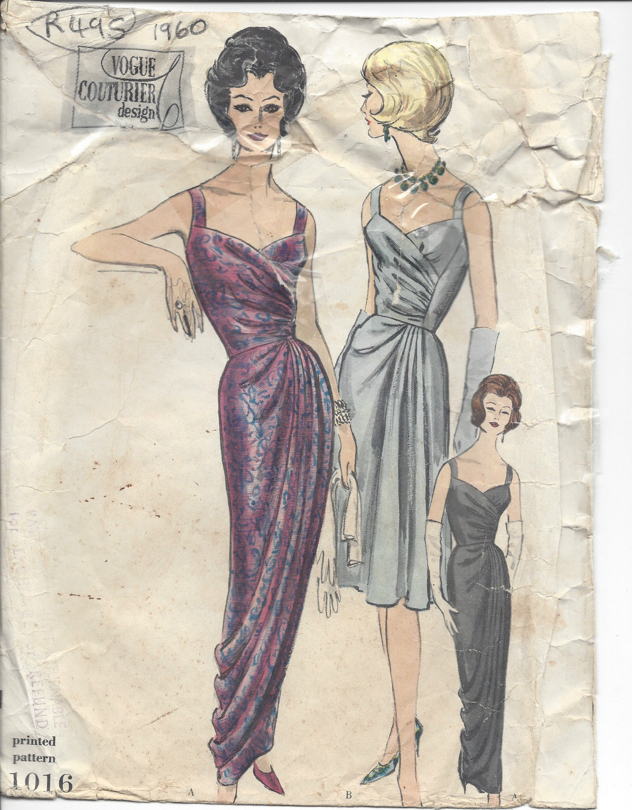 1960s-Vintage-VOGUE-Sewing-Pattern-DRESS-B32-R495-251142522051
