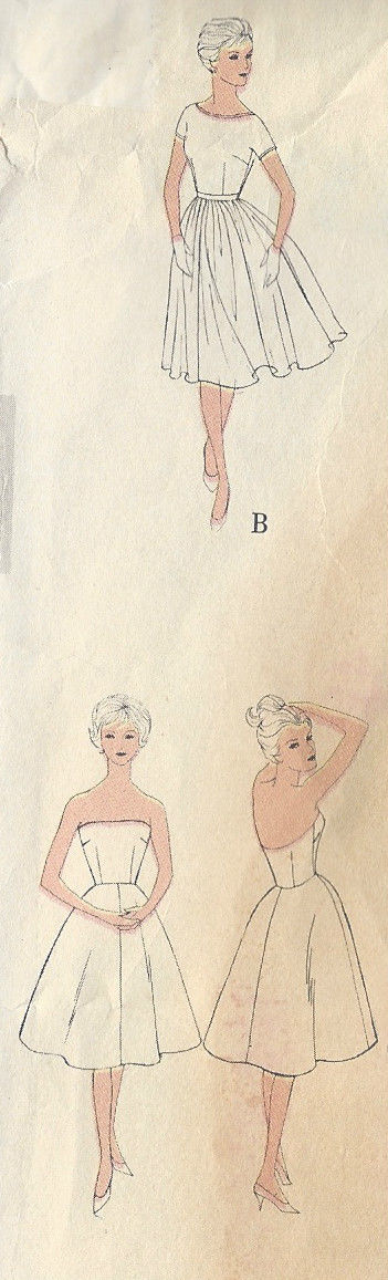 1960s-Vintage-VOGUE-Sewing-Pattern-DRESS-B34-R598-251146798669-3