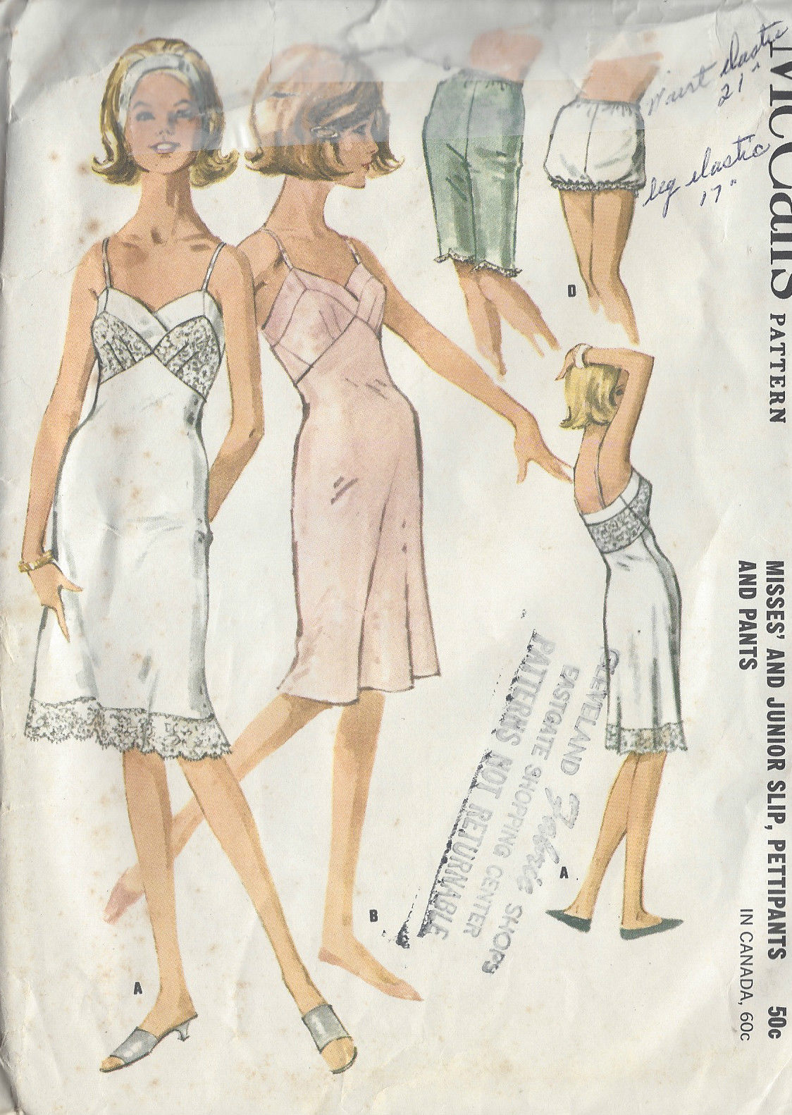 1962-Vintage-Sewing-Pattern-B31-SLIP-PETTIPANTS-PANTS-R619-251151014347 1960s nightwear Vintage Sewing Patterns