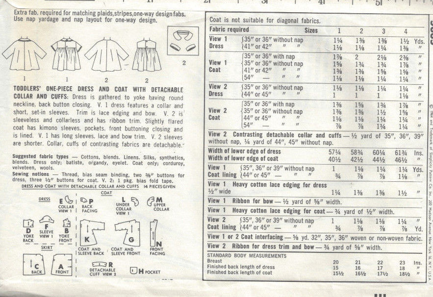 1964-Childrens-Vintage-Sewing-Pattern-S2-B21-DRESS-COAT-C22-262604740931-2
