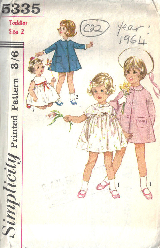 1964-Childrens-Vintage-Sewing-Pattern-S2-B21-DRESS-COAT-C22-262604740931