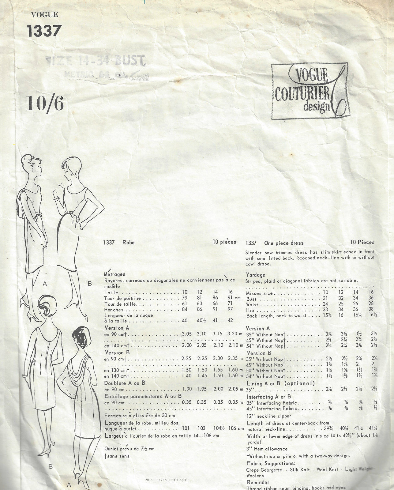 1964-Vintage-VOGUE-Sewing-Pattern-B34-DRESS-1631-By-PUCCI-of-ITALY-252369838874-2