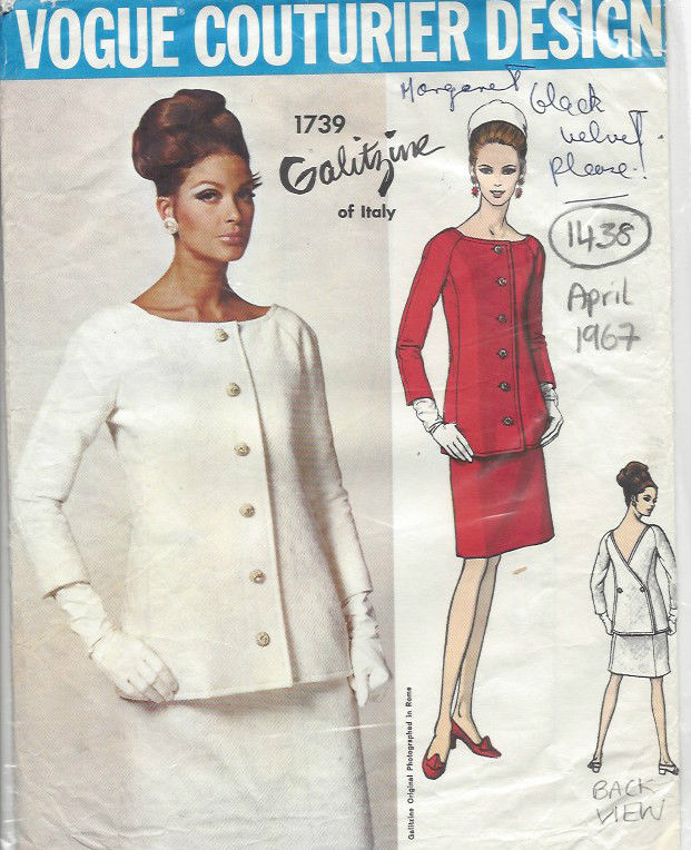 1967-Vintage-VOGUE-Sewing-Pattern-B36-TWO-PIECE-DRESS-1438-Irene-Galitzine-262186664759