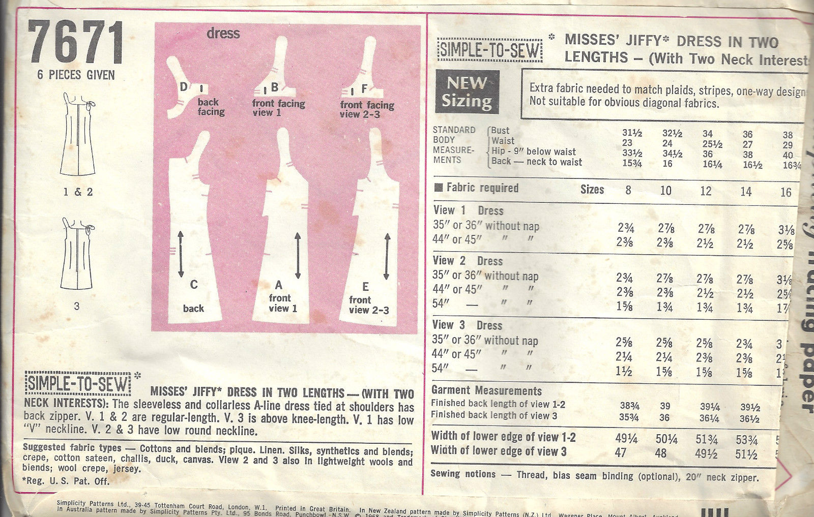 1968-Vintage-Sewing-Pattern-B36-DRESS-1658-262448116583-2