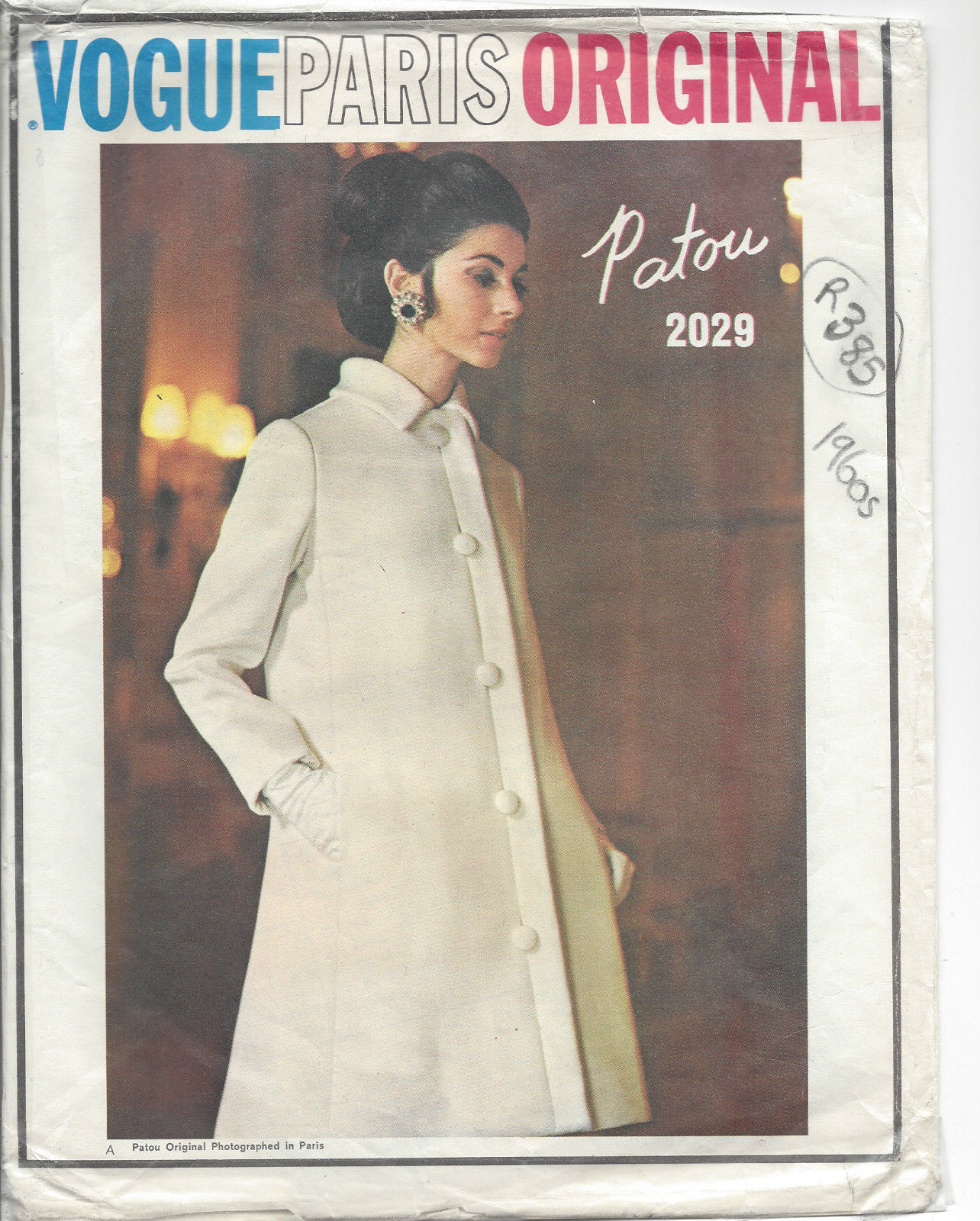 1968-Vintage-VOGUE-Sewing-Pattern-COAT-DRESS-B32-12in-R385-By-Patou-251372696191