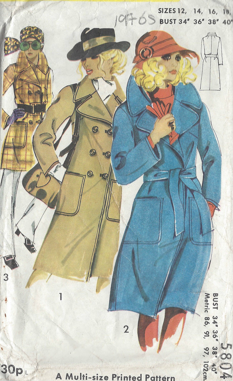 1970s-Vintage-Sewing-Pattern-B34-36-38-40-COAT-R744-252603722307