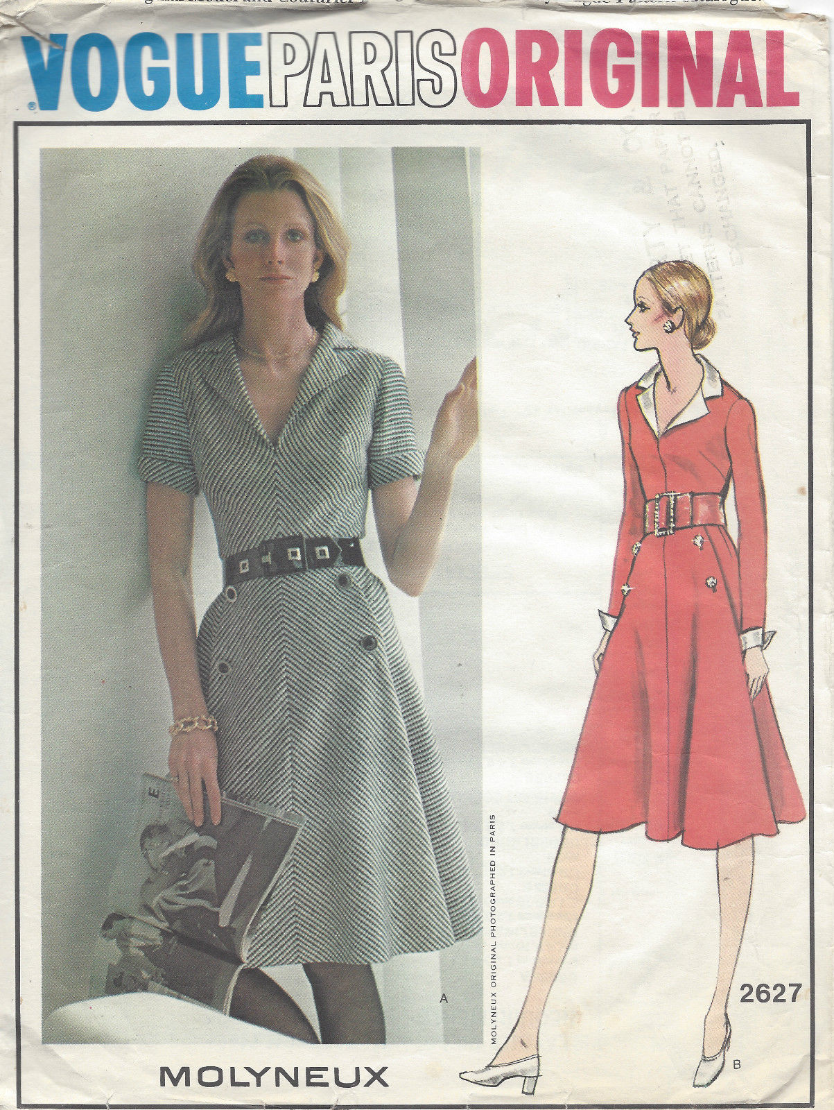 1970s-Vintage-VOGUE-Sewing-Pattern-B32-12-DRESS-1042-BY-MOLYNEUX-251300053701