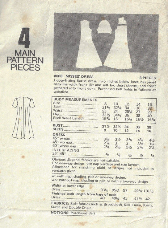 1970s-Vintage-VOGUE-Sewing-Pattern-B36-DRESS-1716-262564258503-2