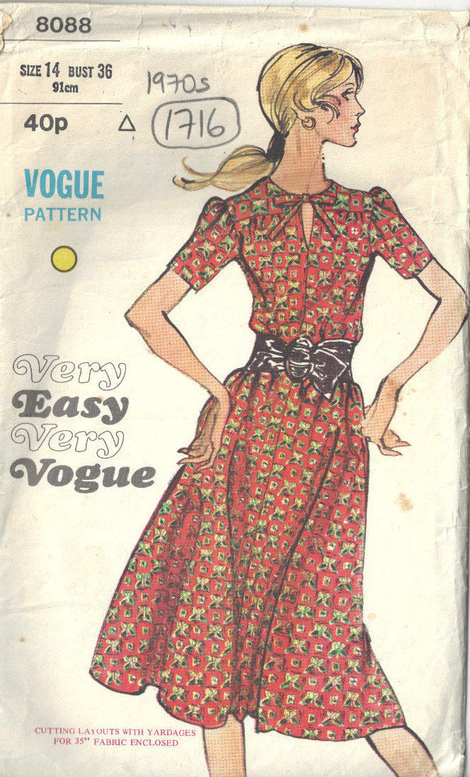 1970s-Vintage-VOGUE-Sewing-Pattern-B36-DRESS-1716-262564258503