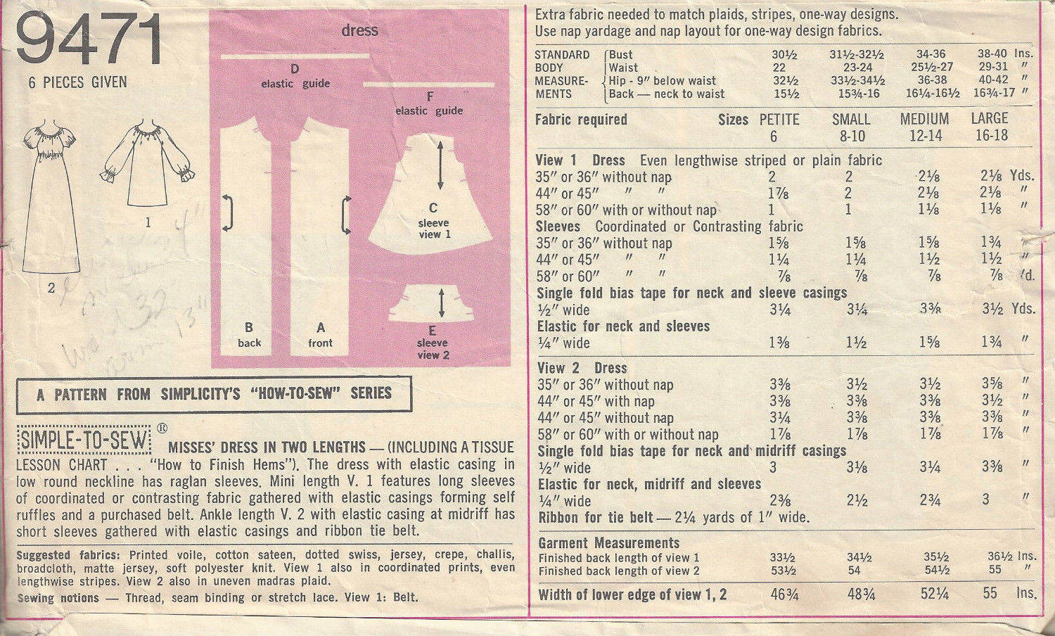 1971-Vintage-Sewing-Pattern-B34-36-MINI-MAXI-LENGTH-DRESS-1799-252827254607-2