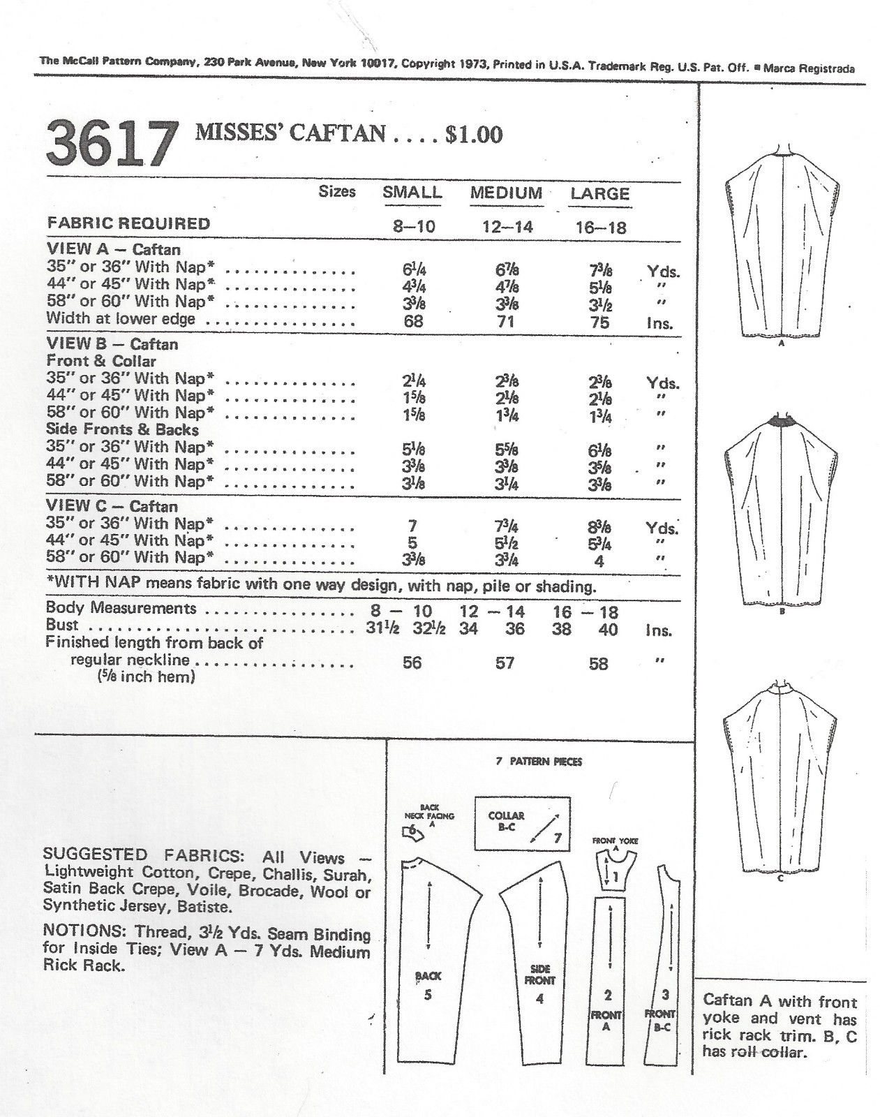 1973-Vintage-Sewing-Pattern-B31-12-32-12-CAFTAN-R998-251280113155-2